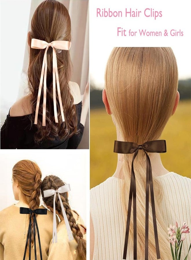 SALOCY 6 PCS Tassel Hair Clips With Long Tails, Big Satin Bows for Women Girls' Hair Design (Mixed Colors) - Image 5